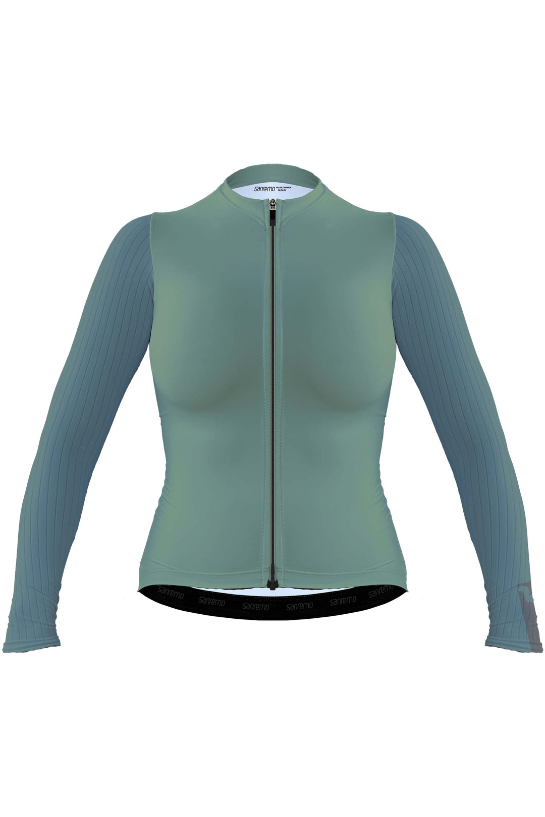 Jersey Corsa Manga Larga Oliva - Mujer