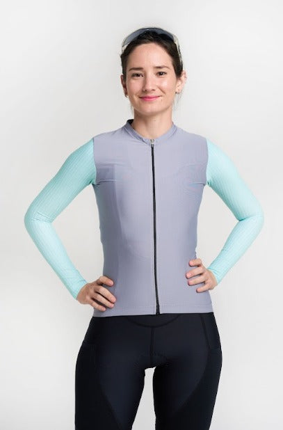 Jersey Corsa Manga Larga Gray - Mujer