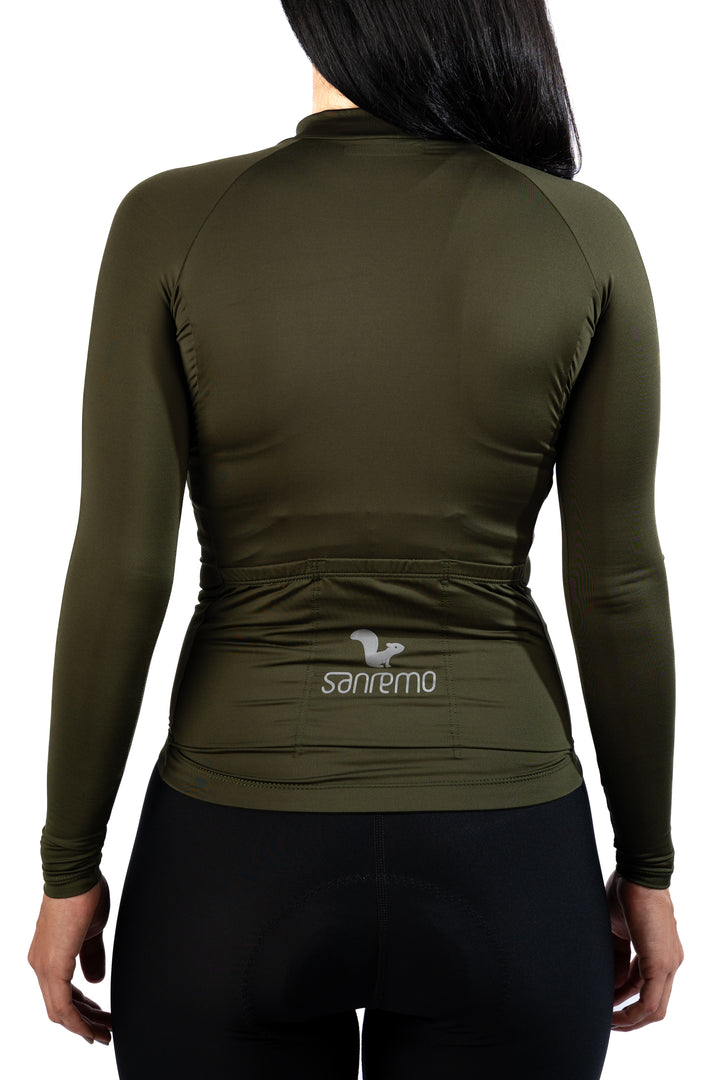 Jersey Basic Manga Larga - Mujer - Verde Militar