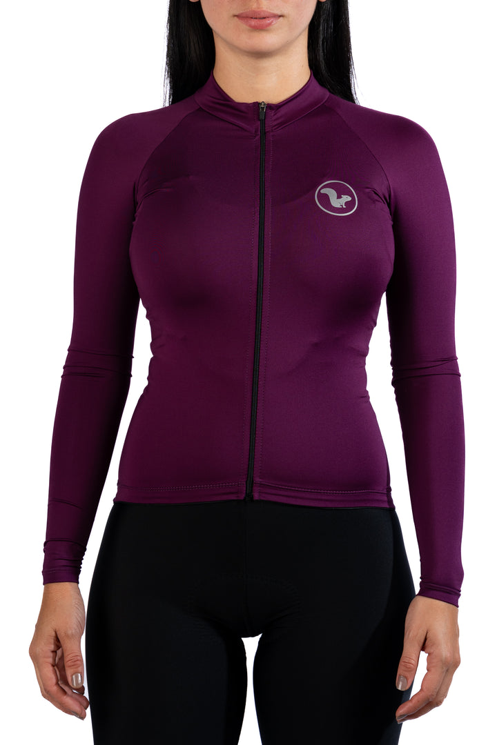 Jersey Basic Manga Larga - Mujer - Morado Oscuro
