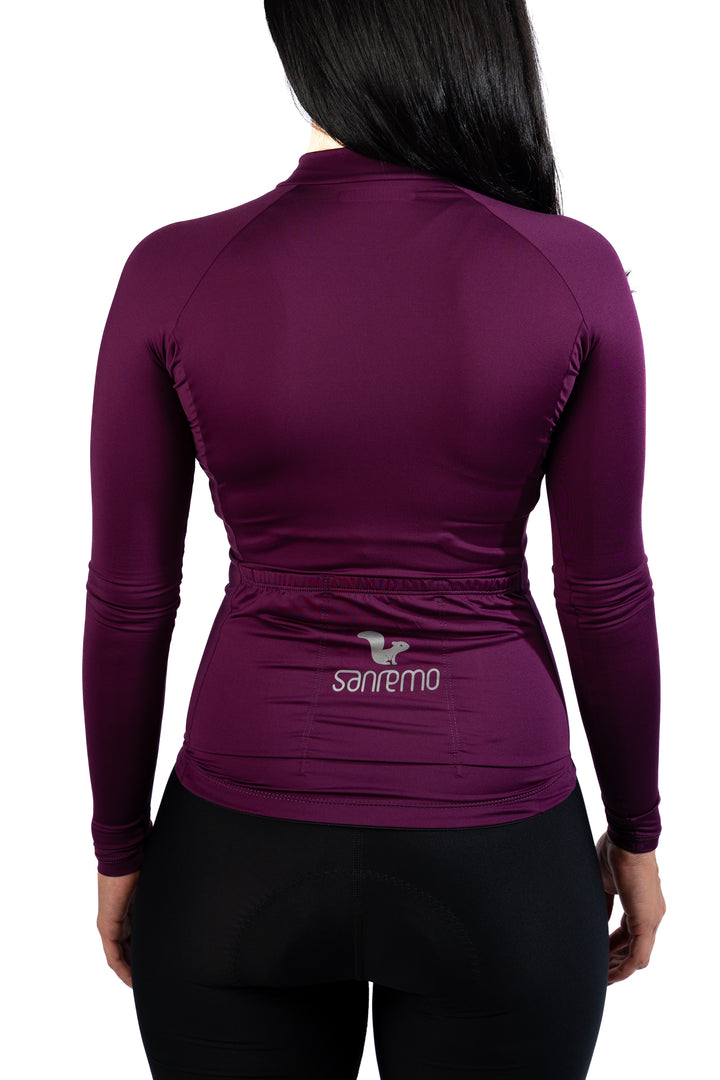 Jersey Basic Manga Larga - Mujer - Morado Oscuro