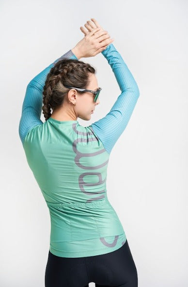Jersey Corsa Manga Larga Oliva - Mujer