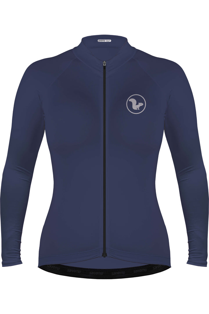 Jersey Basic Manga Larga - Mujer - Azul Navy