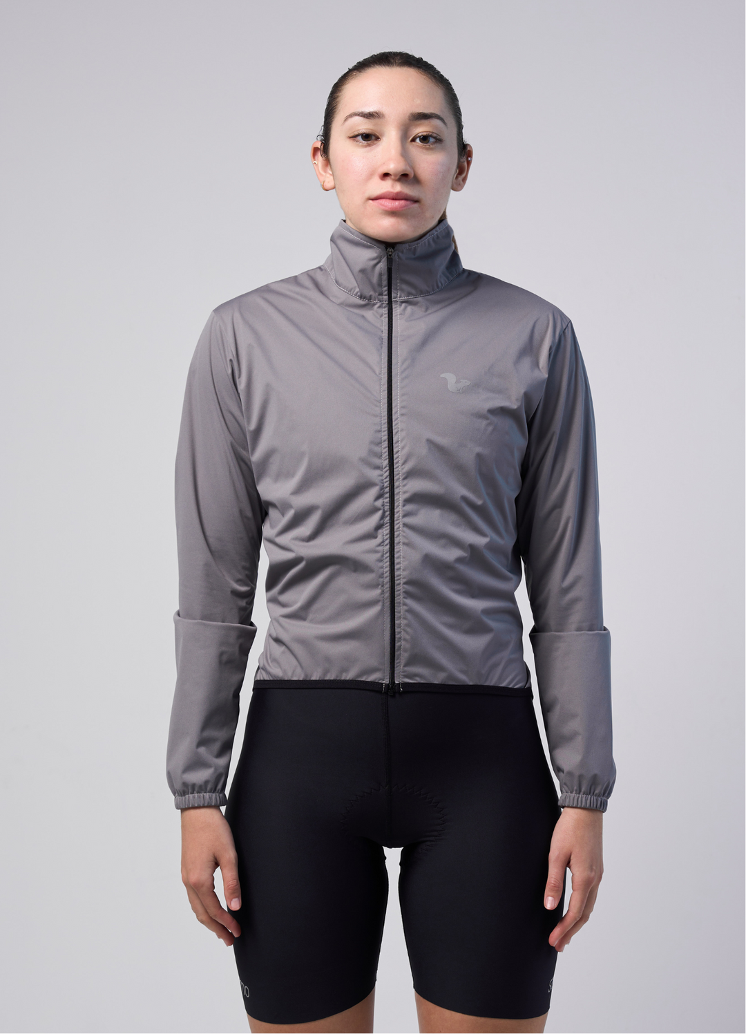 Chamarra Impermeable Gris Claro - Mujer