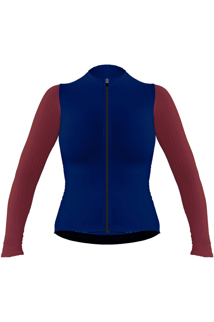 Jersey Corsa Manga Larga Navy - Mujer