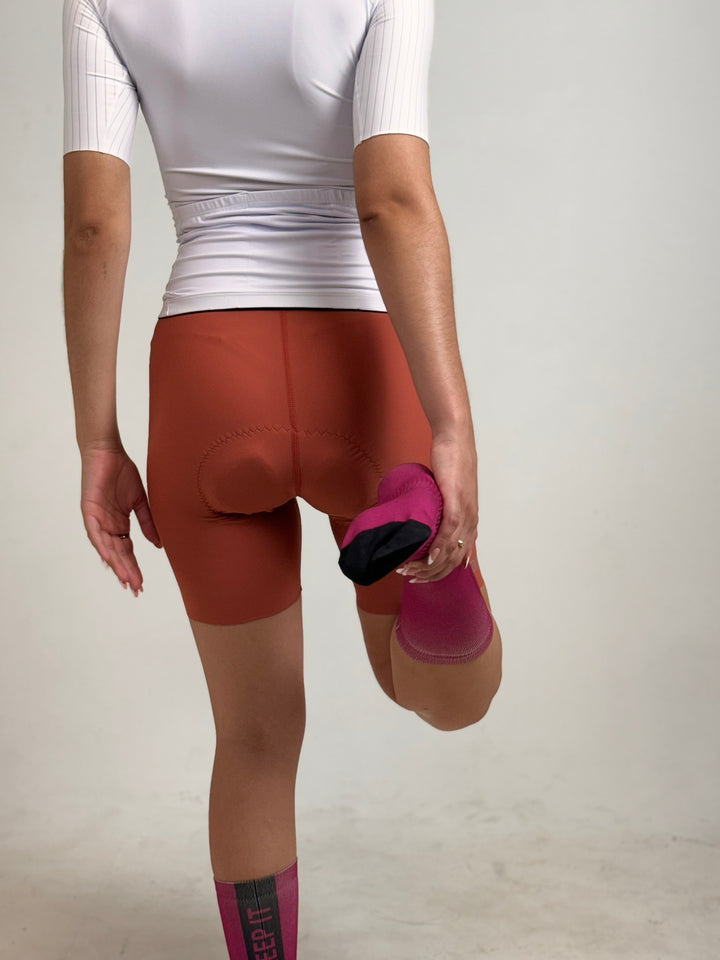 Bib Short Strade Terracota - Mujer