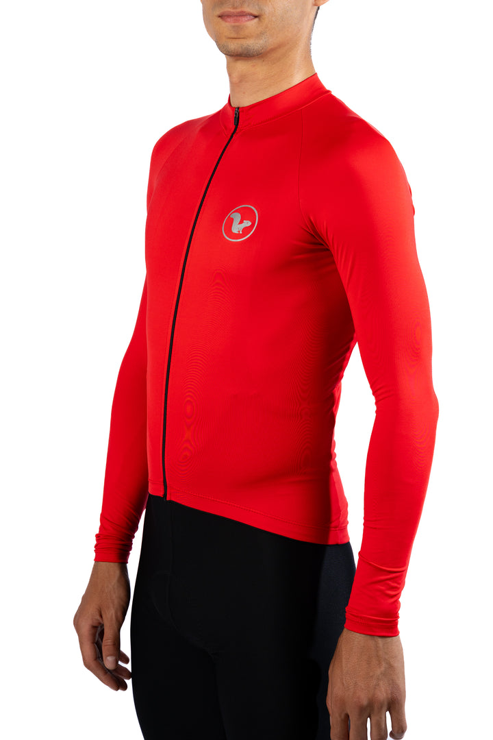 Jersey Basic Manga Larga - Hombre - Rojo