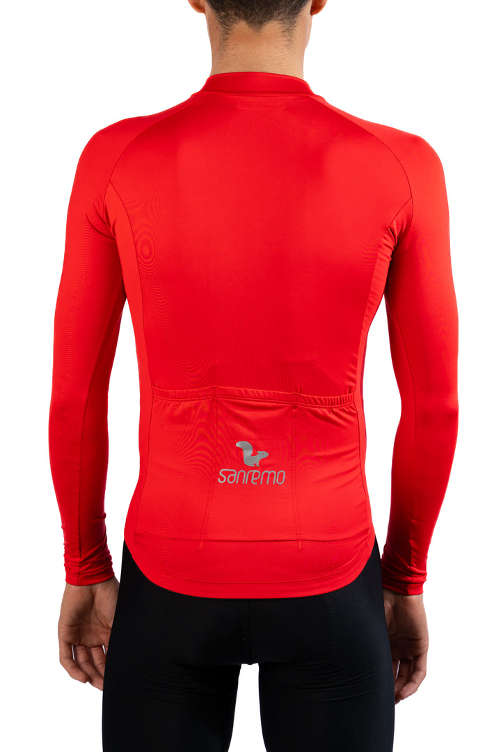 Jersey Basic Manga Larga - Hombre - Rojo