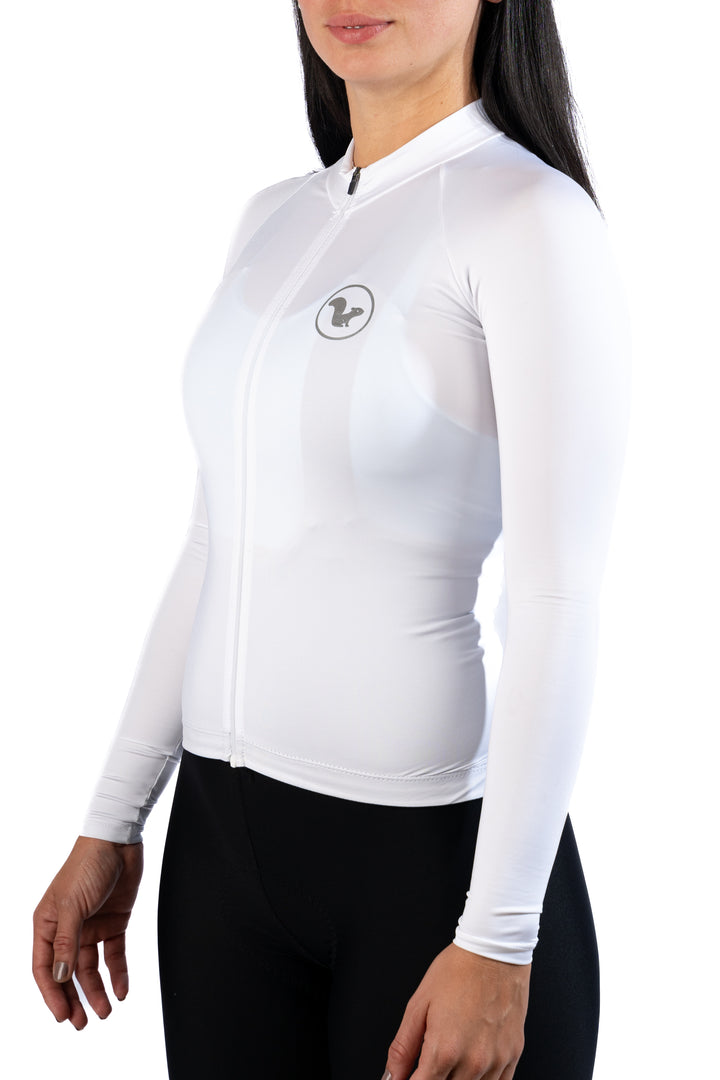 Jersey Basic Manga Larga – Mujer -  Blanco