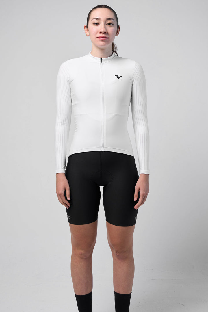 Jersey Corsa Manga Larga Blanco - Mujer