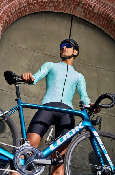 Jersey Corsa Manga Larga Aqua- Hombre