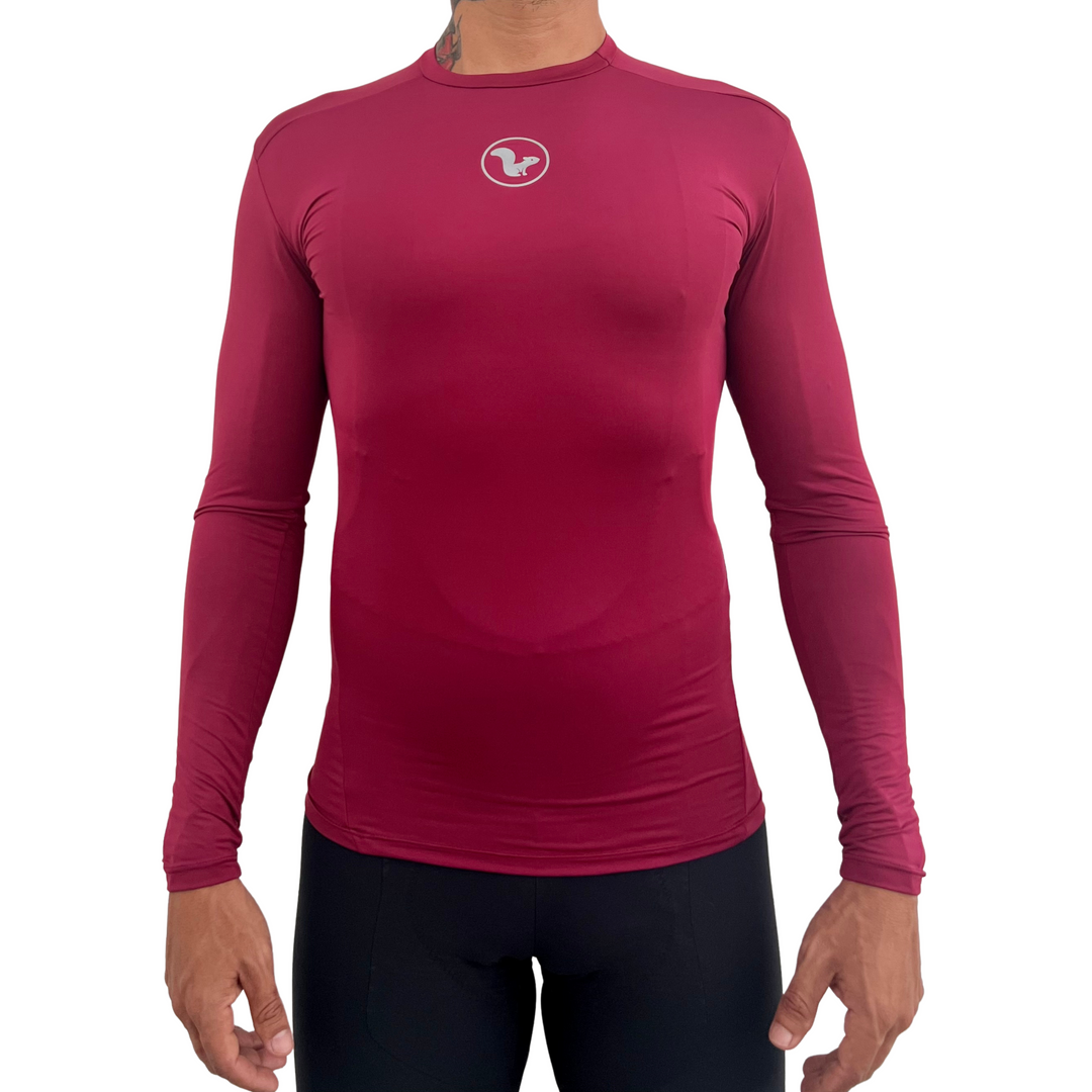 Base Layer Manga Larga - Hombre -Burgundy