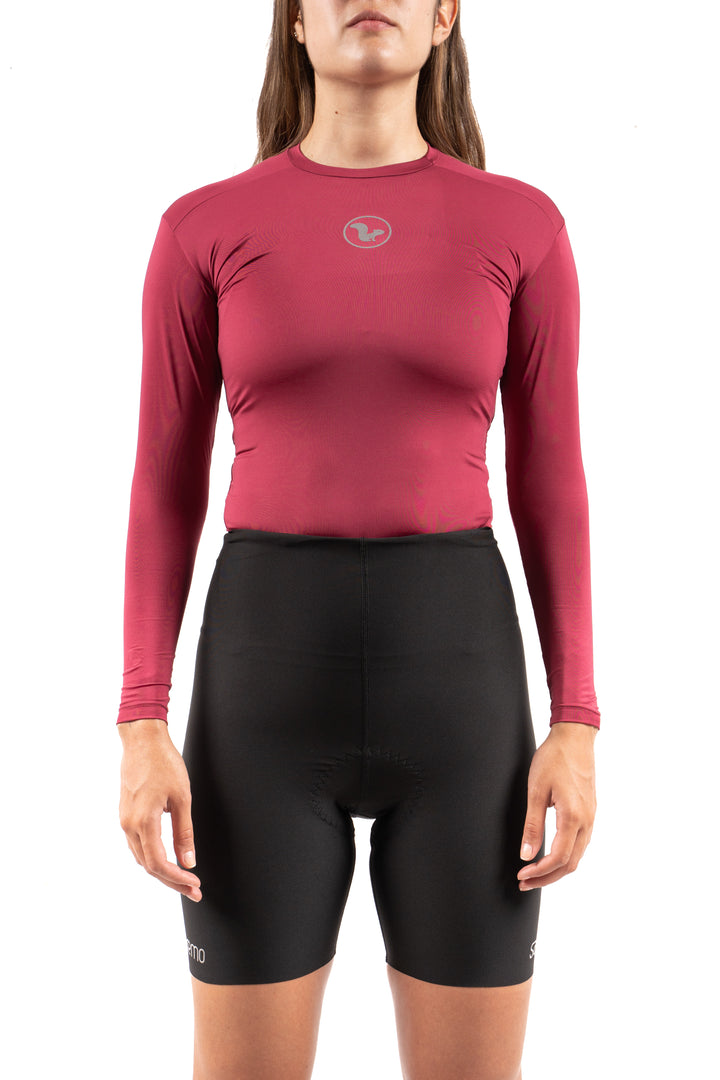 Base Layer Manga Larga – Mujer - Burgundy