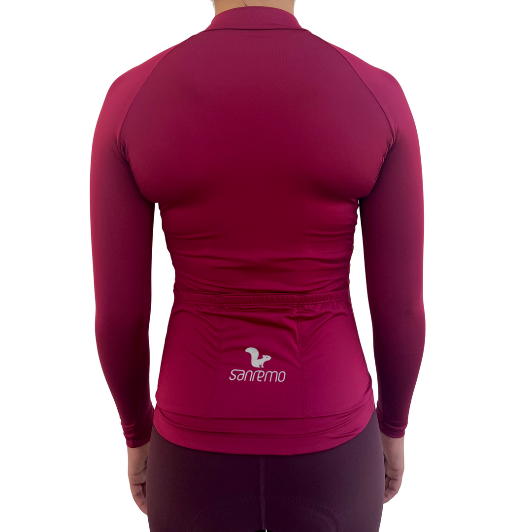 Jersey Basic Manga Larga - Mujer - Burgundy