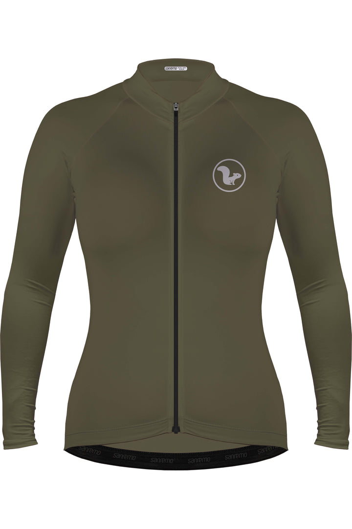 Jersey Basic Manga Larga - Mujer - Verde Militar